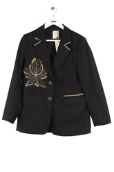 Blazer Younic By Dina Noir en Synthétique, taille M - Seconde Main
