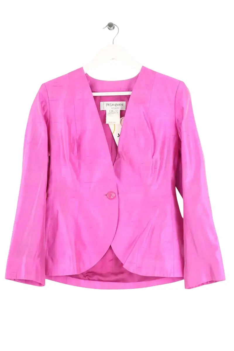 Blazer Yves Saint Laurent Rose en Soie, taille M - Seconde Main