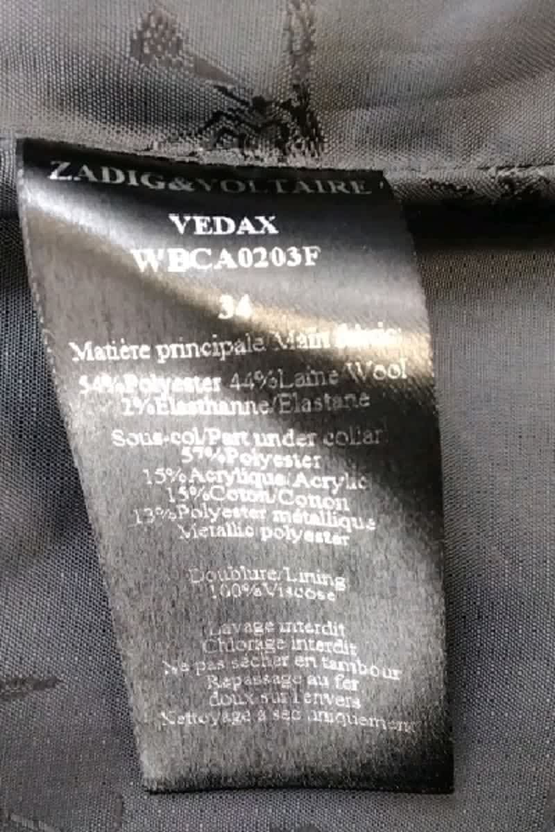 Blazer Zadig & Voltaire Noir en Polyester
