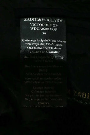 Blazer Zadig & Voltaire Noir en Synthétique