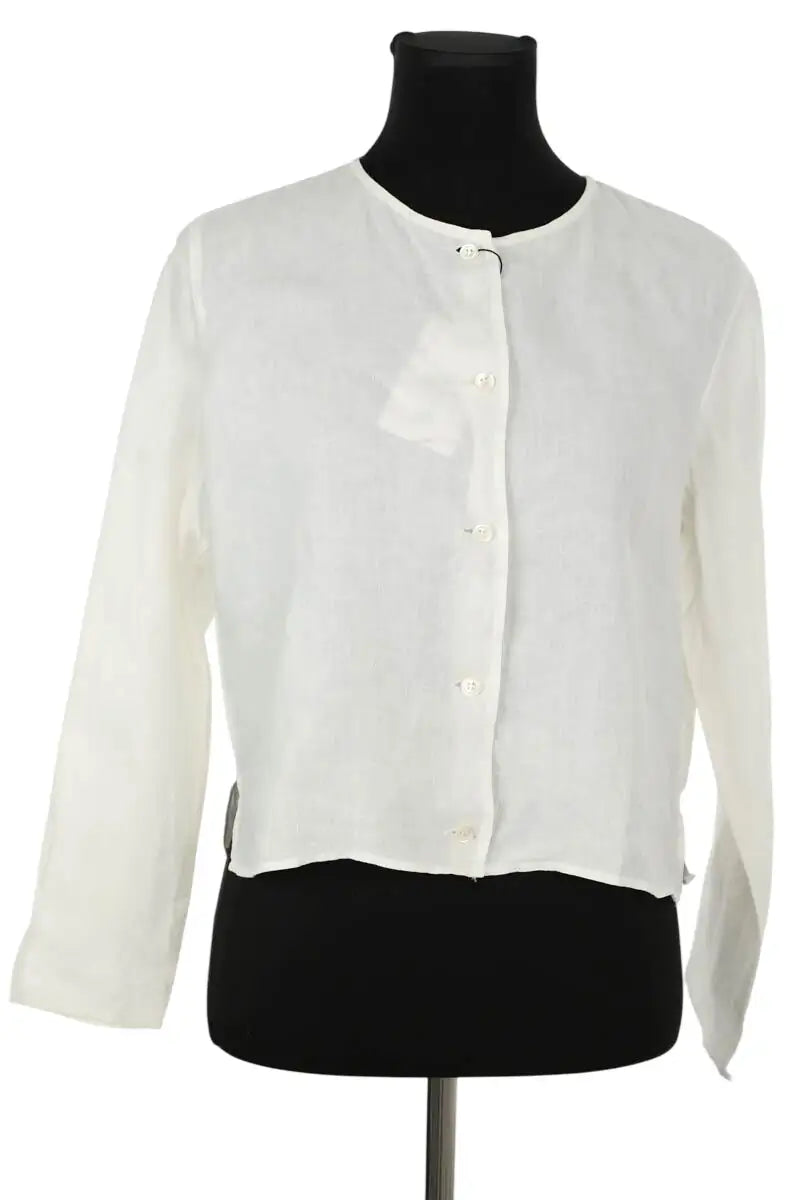 Blouse Agnès B. Blanc en Lin, taille M - Seconde Main
