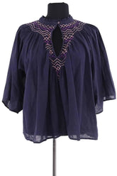 Blouse Antik Batik Bleu en Coton, taille L - Seconde Main