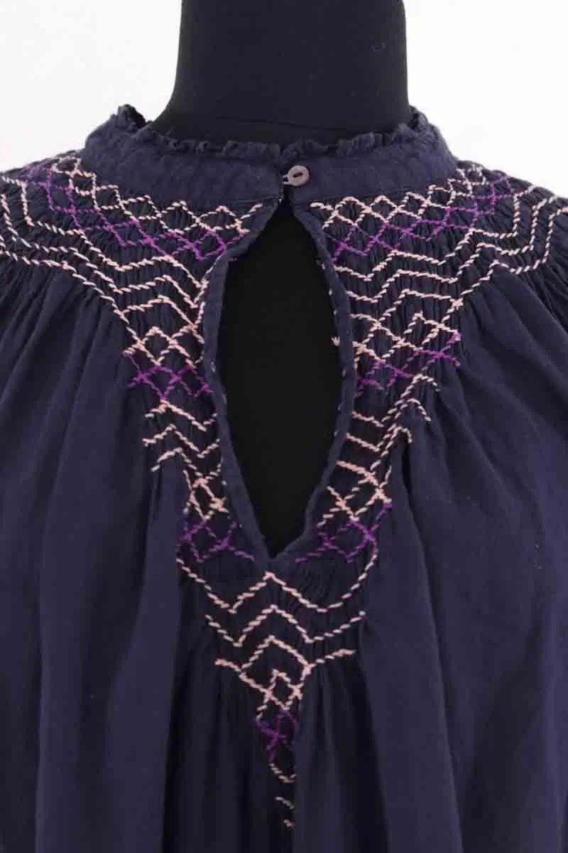 Blouse Antik Batik Bleu en Coton