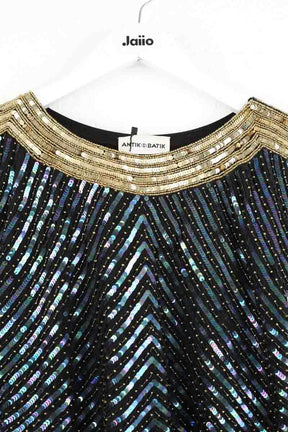 Blouse Antik Batik Bleu en Paillettes