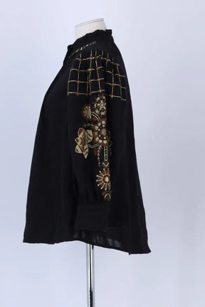 Blouse Antik Batik Noir en Coton