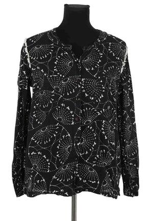 Blouse Antik Batik Noir en Coton, taille L - Seconde Main