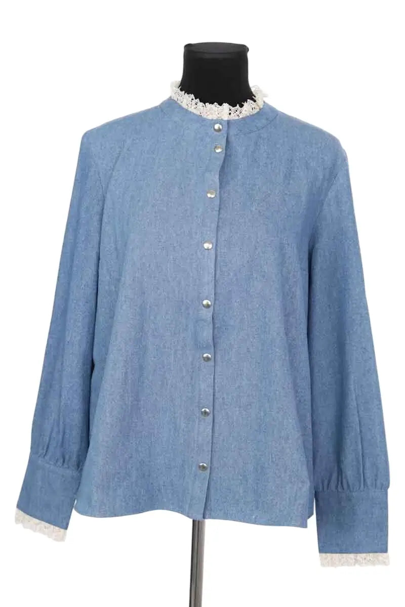 Blouse Balzac Bleu en Coton, taille XL - Seconde Main