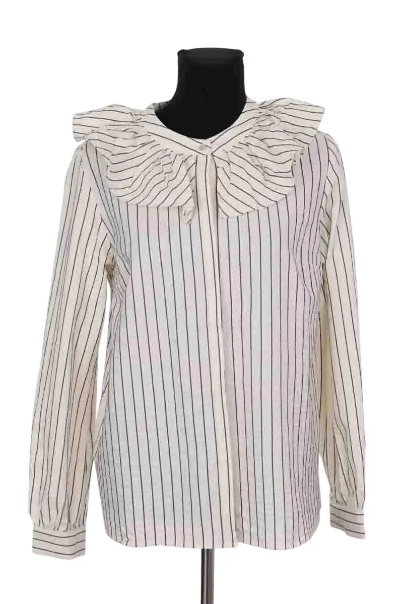 Blouse Balzac Ecru en Coton, taille L - Seconde Main