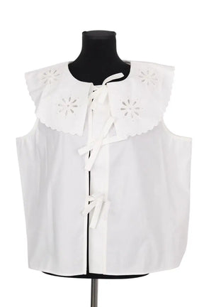 Blouse Balzac Moana Blanc en Coton, taille XXL - Seconde Main