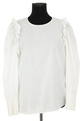 Blouse Ba&Sh Blanc en Coton, taille L - Seconde Main