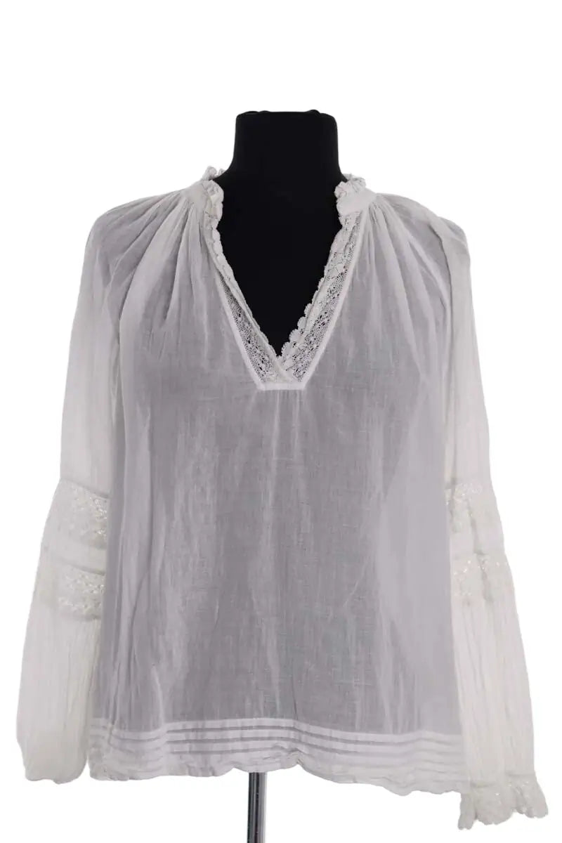 Blouse Ba&Sh Blanc en Coton, taille M - Seconde Main