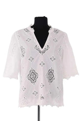 Blouse Ba&Sh Blanc en Coton, taille S - Seconde Main