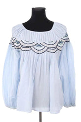 Blouse Ba&Sh Bleu en Coton, taille S - Seconde Main