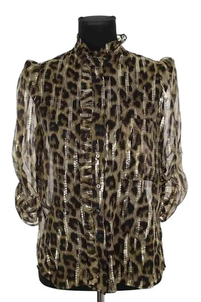 Blouse Bash Kaki en Soie, taille S - Seconde Main