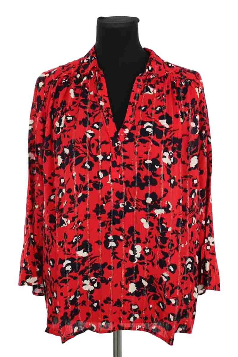 Blouse Ba&Sh Rouge en Viscose, taille L - Seconde Main