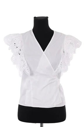 Blouse Claudie Pierlot Blanc en Coton, taille M - Seconde Main