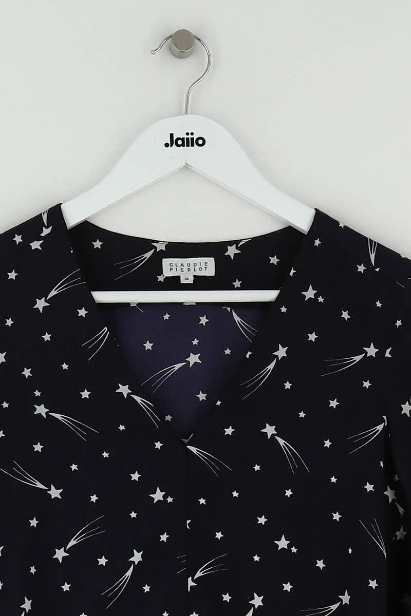 Blouse Claudie Pierlot Marine en Polyester