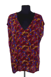 Blouse Des Petits Hauts Bordeaux en Viscose, taille L - Seconde Main
