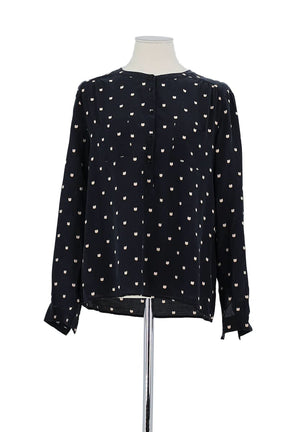 Blouse Des Petits Hauts Noir en Soie, taille S - Seconde Main