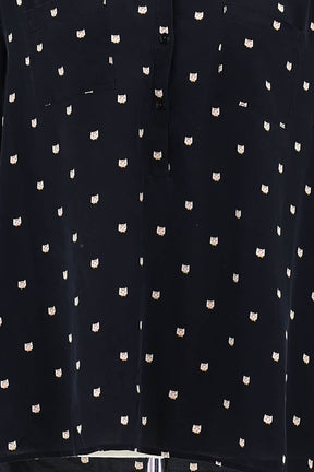 Blouse Des Petits Hauts Noir en Soie