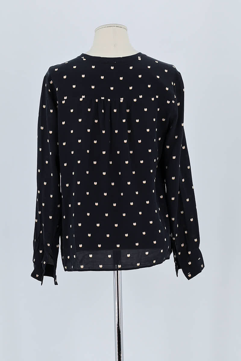 Blouse Des Petits Hauts Noir en Soie