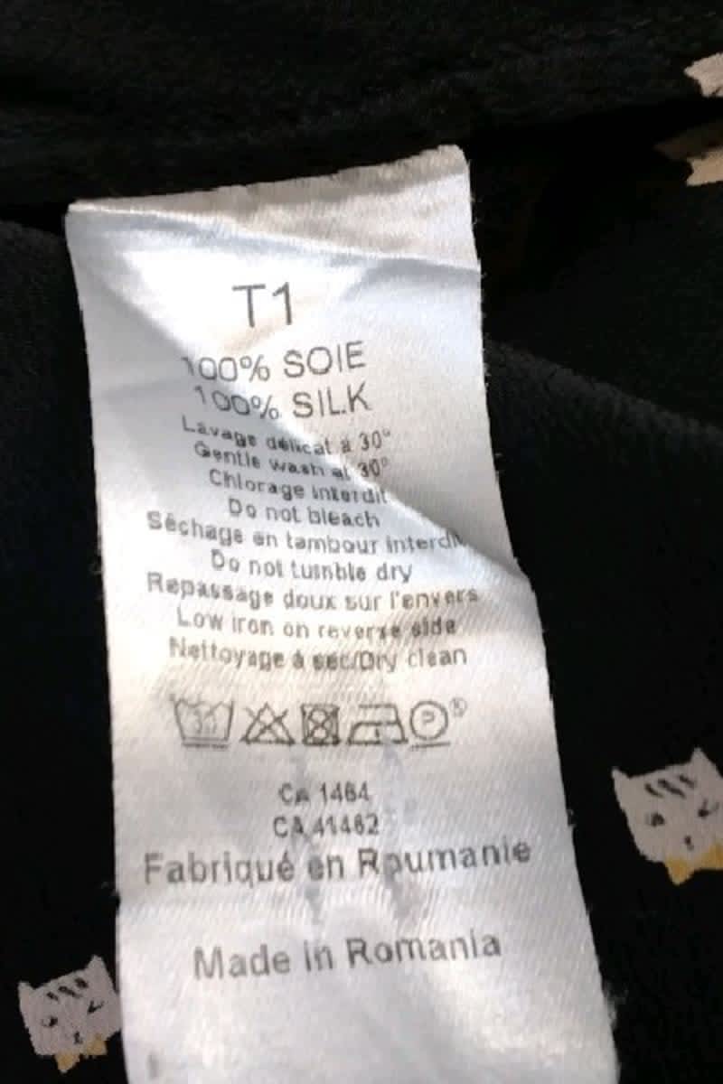 Blouse Des Petits Hauts Noir en Soie