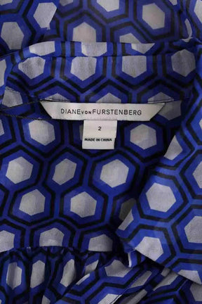 Blouse Diane Von Furstenberg Bleu en Soie