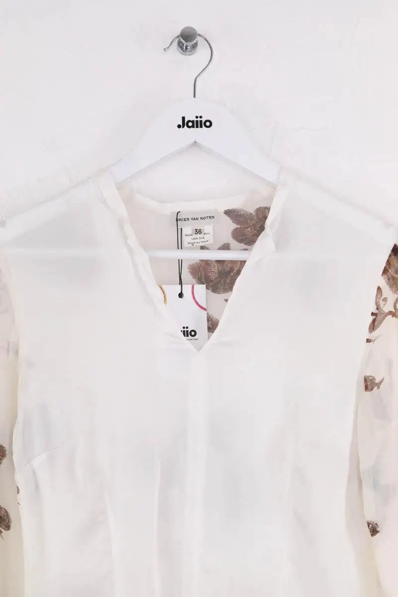 Blouse Dries Van Noten Ecru en Soie