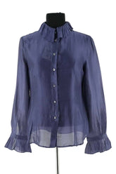 Blouse Emporio Armani Bleu en Synthétique, taille M - Seconde Main