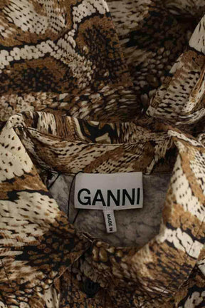 Blouse Ganni Camel en Coton