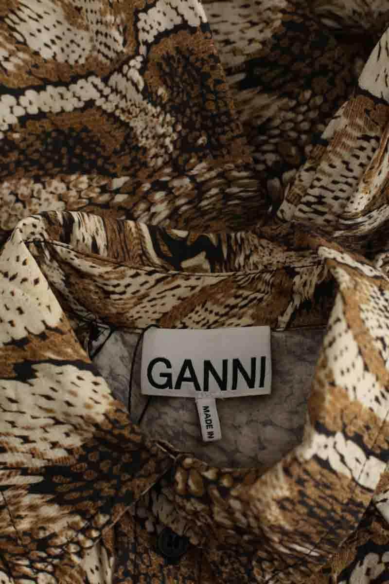 Blouse Ganni Camel en Coton