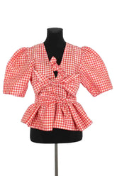 Blouse Ganni Rouge en Synthétique, taille L - Seconde Main