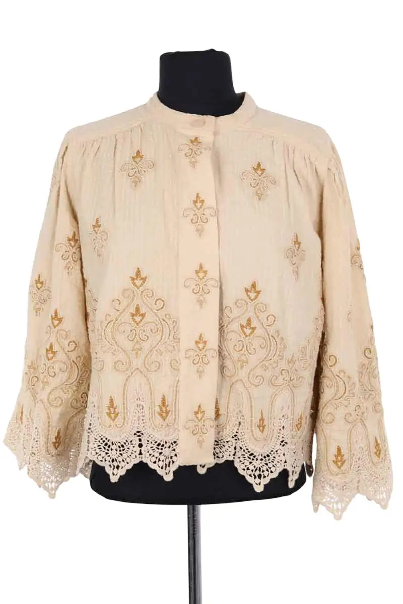 Blouse Gerard Darel Beige en Coton, taille M - Seconde Main