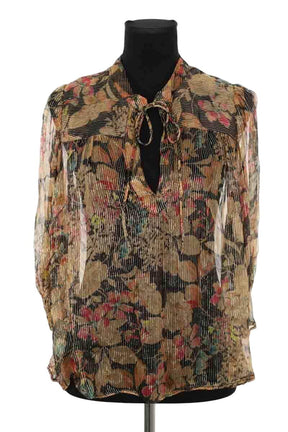 Blouse Gerard Darel Doré en Viscose, taille L - Seconde Main