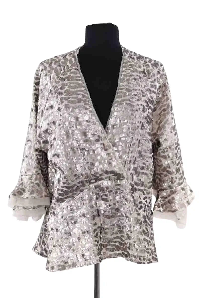 Blouse Iro Dulce Argent en Paillettes, taille M - Seconde Main