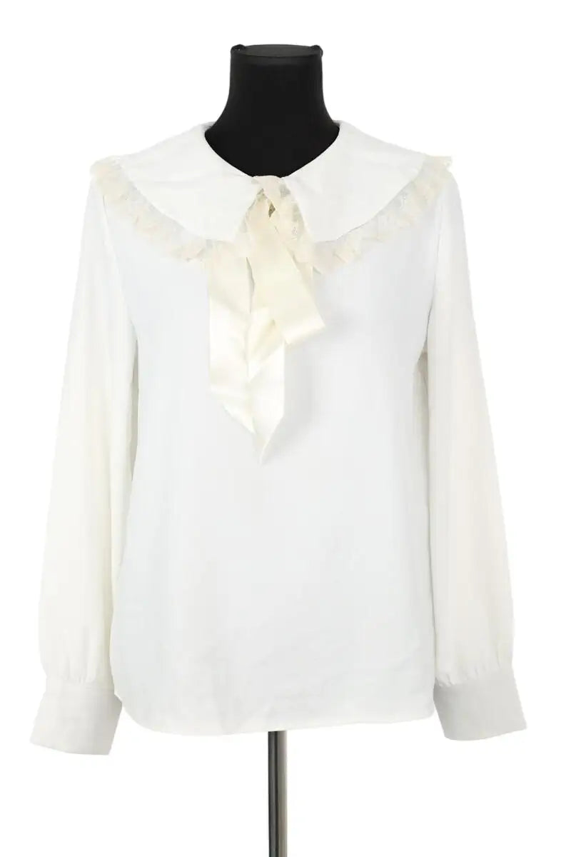 Blouse La Veste Blanc en Polyester, taille L - Seconde Main