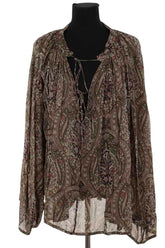 Blouse Laurence Bras Kaki en Viscose, taille XS - Seconde Main
