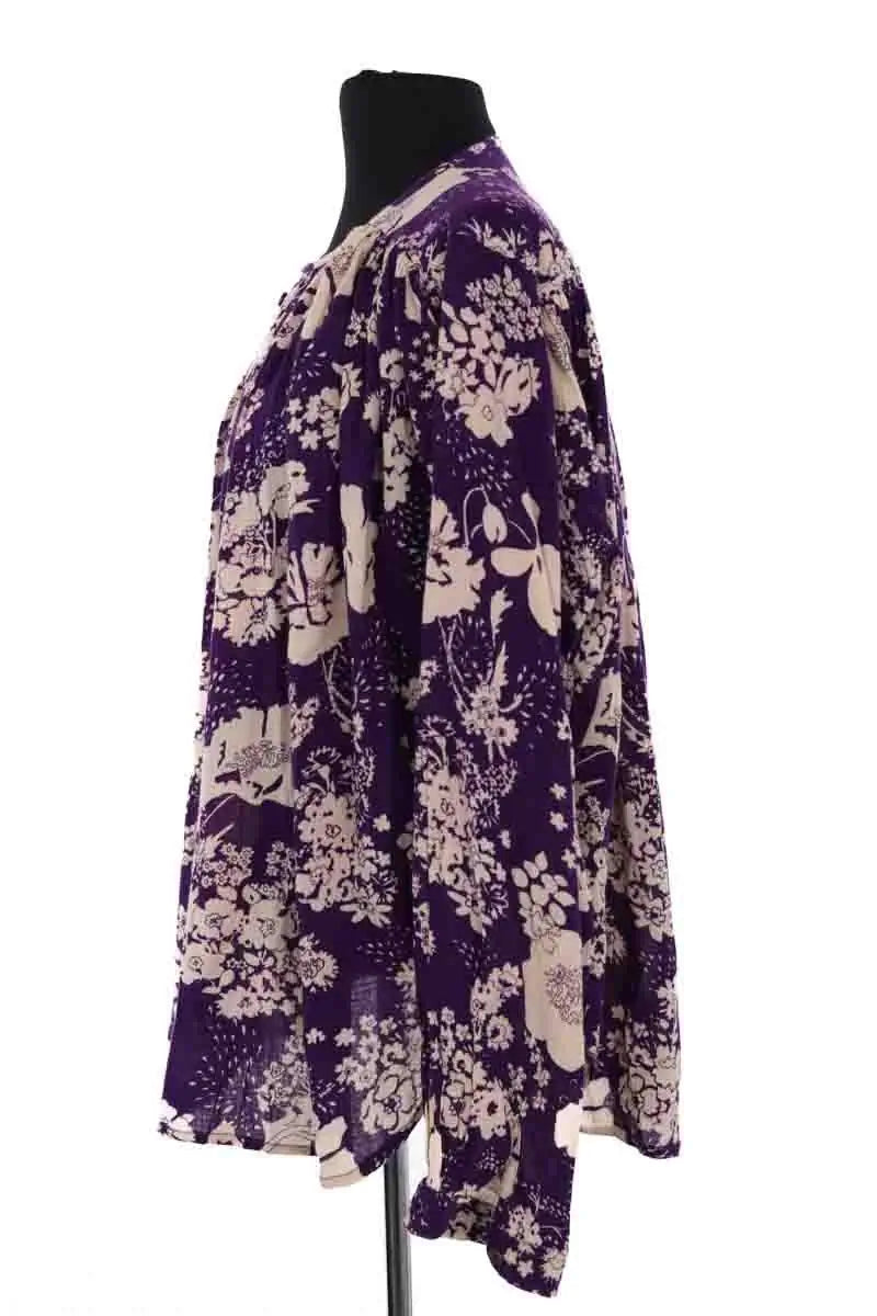 Blouse Laurence Bras Violet en Coton