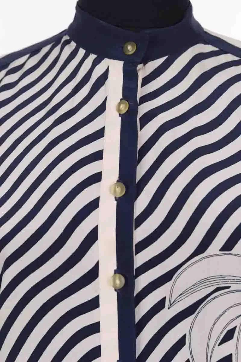 Blouse Louis Feraud Marine en Soie