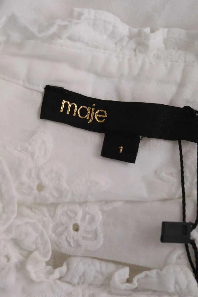 Blouse Maje Blanc en Coton