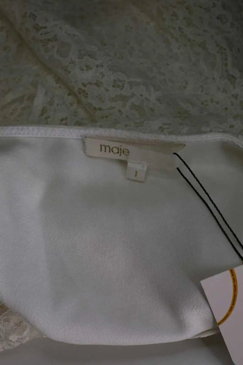 Blouse Maje Ecru en Synthétique