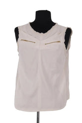 Blouse Maje Ecru en Synthétique, taille S - Seconde Main