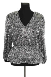 Blouse Maje Lanaly Gris en Polyester, taille M - Seconde Main