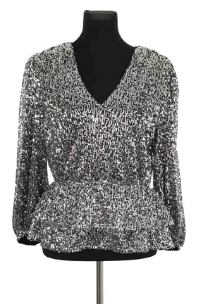 Blouse Maje Lanaly Gris en Polyester, taille M - Seconde Main