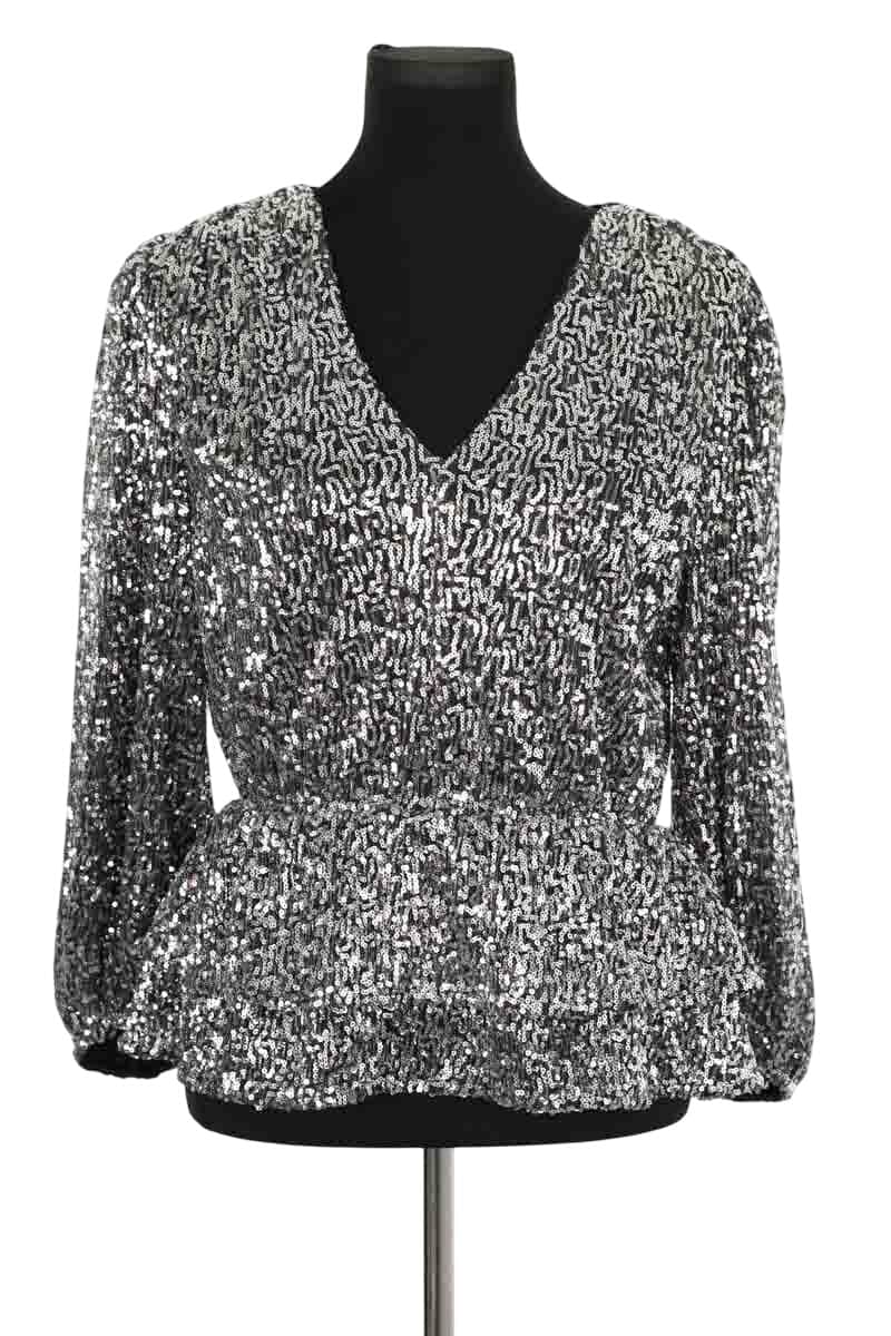Blouse Maje Lanaly Gris en Polyester, taille M - Seconde Main