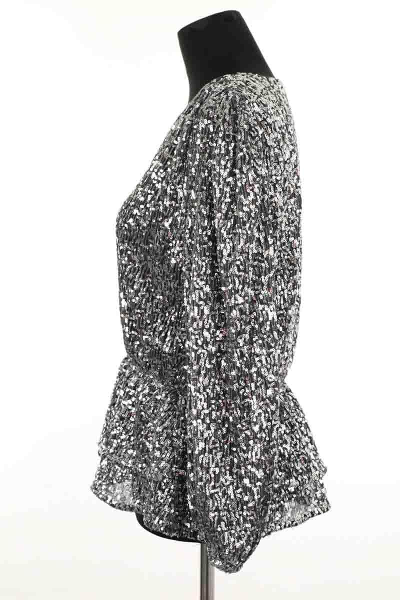 Blouse Maje Lanaly Gris en Polyester