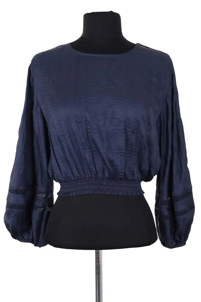 Blouse Maje Marine en Synthétique, taille S - Seconde Main