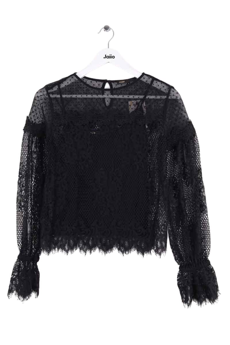 Blouse Maje Noir en Synthétique, taille S - Seconde Main