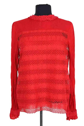 Blouse Maje Rouge en Synthétique, taille L - Seconde Main