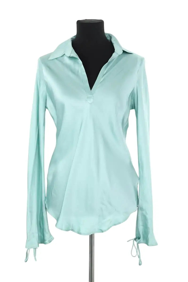 Blouse Maje Vert en Soie, taille L - Seconde Main